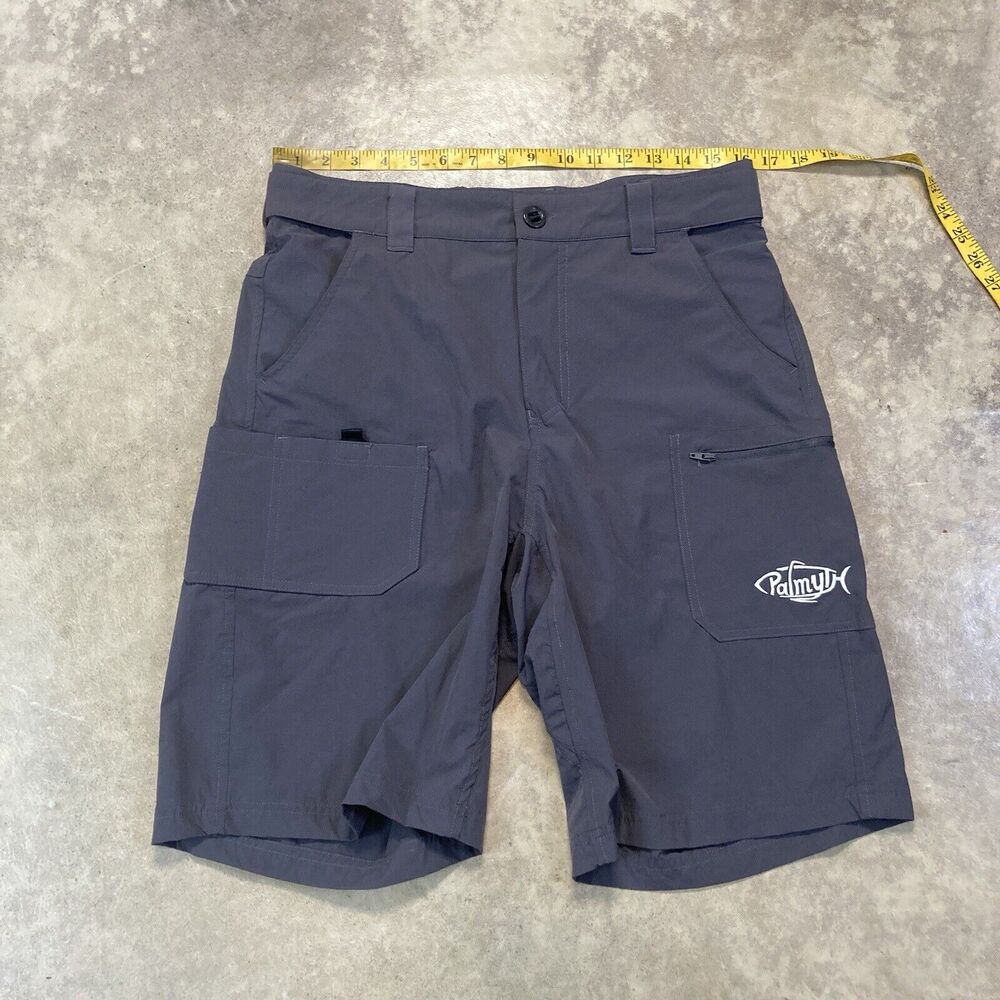 Palmyth Shorts Mens Medium Fishing Gray Boating Flat Front‎ Pockets
